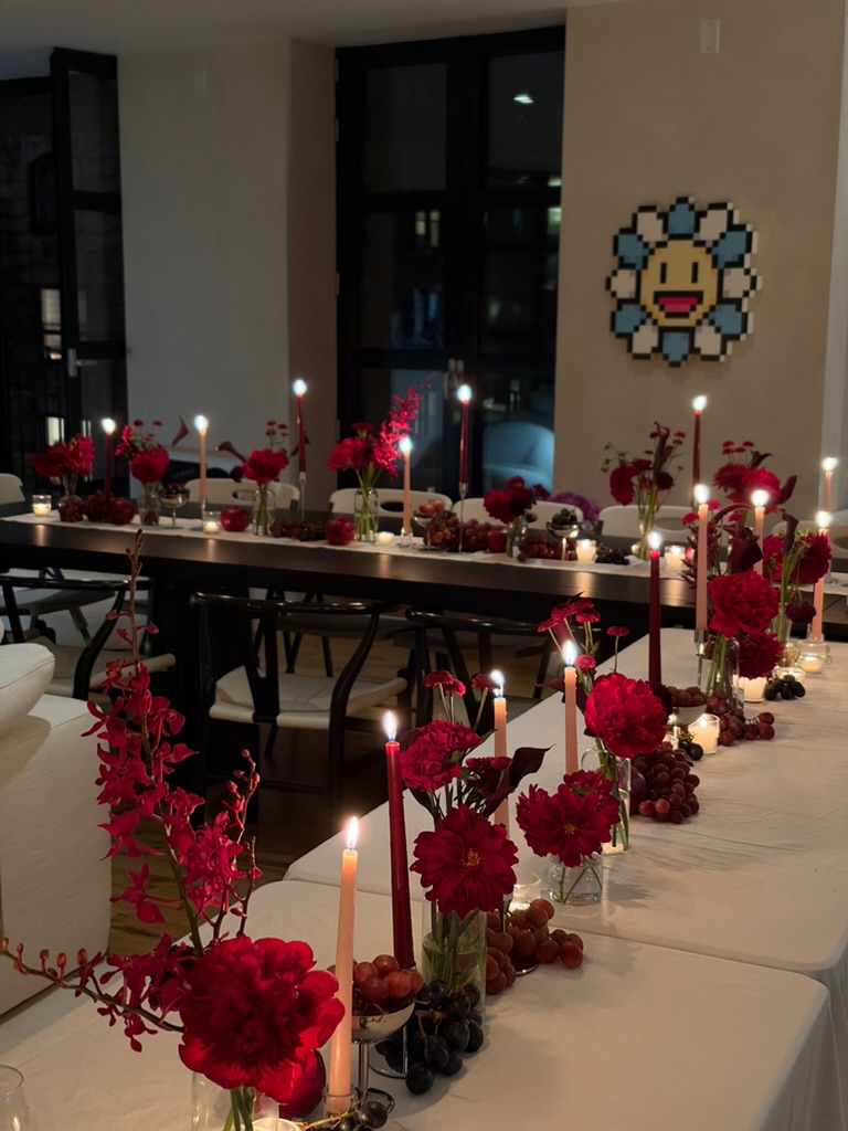 Birthday dinner tablescape
